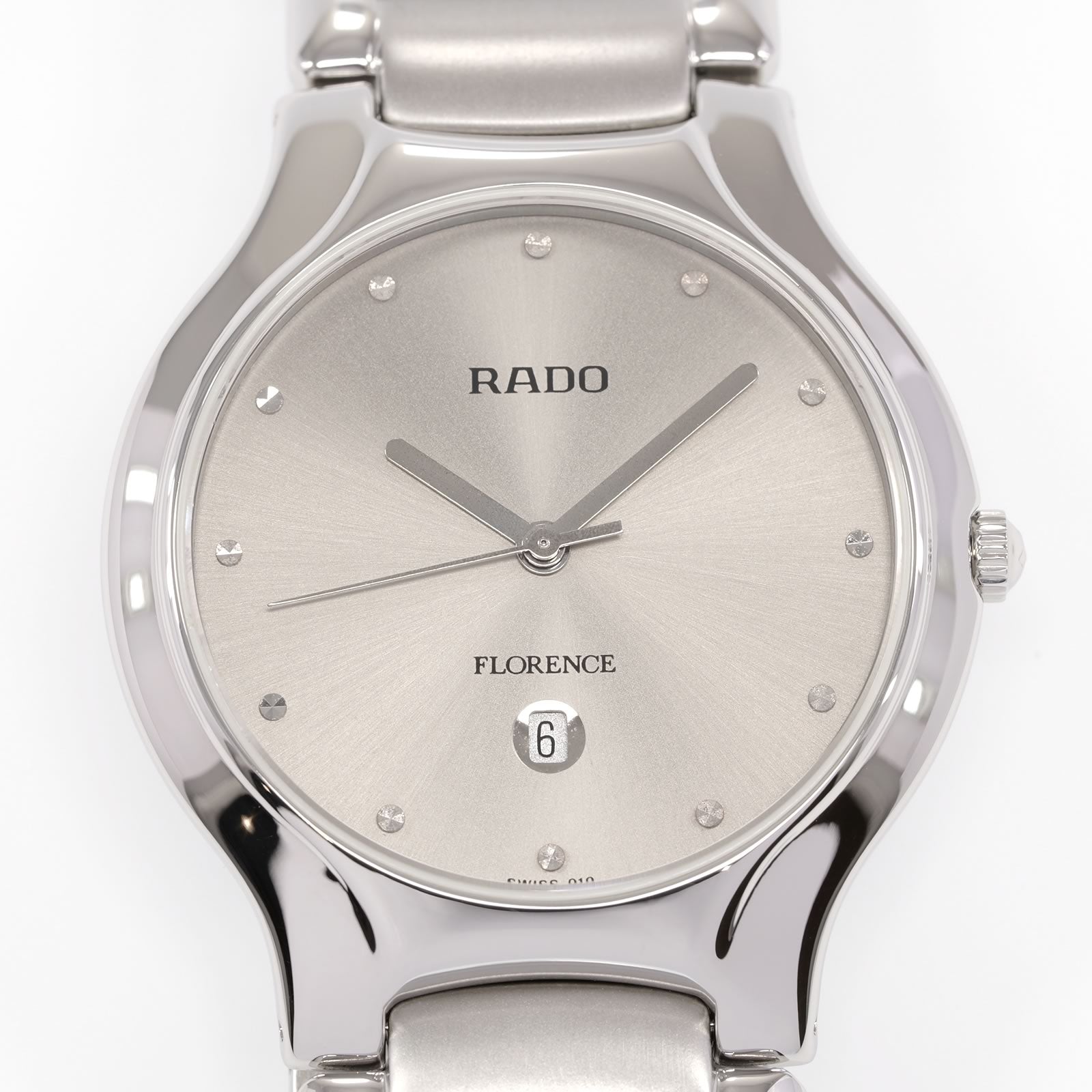 Rado Florence 152.3730.4 Grey Sunburst Dial close up