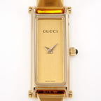 Gucci 1500L Champagne Rectangular Dial close up