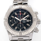 Breitling Super Avenger A13370 Black dial close up