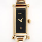Gucci 1500L Black Dial Rectangular close up