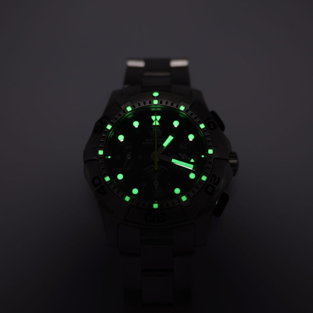 TAG Heuer Aquagraph CN211A night time luminosity