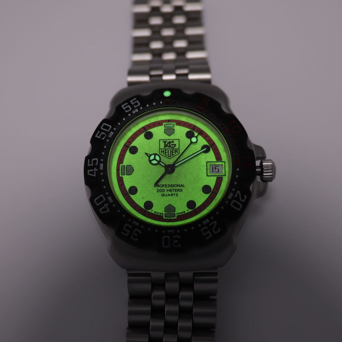 TAG Heuer Formula 1 WA1211 luminous dial and hands