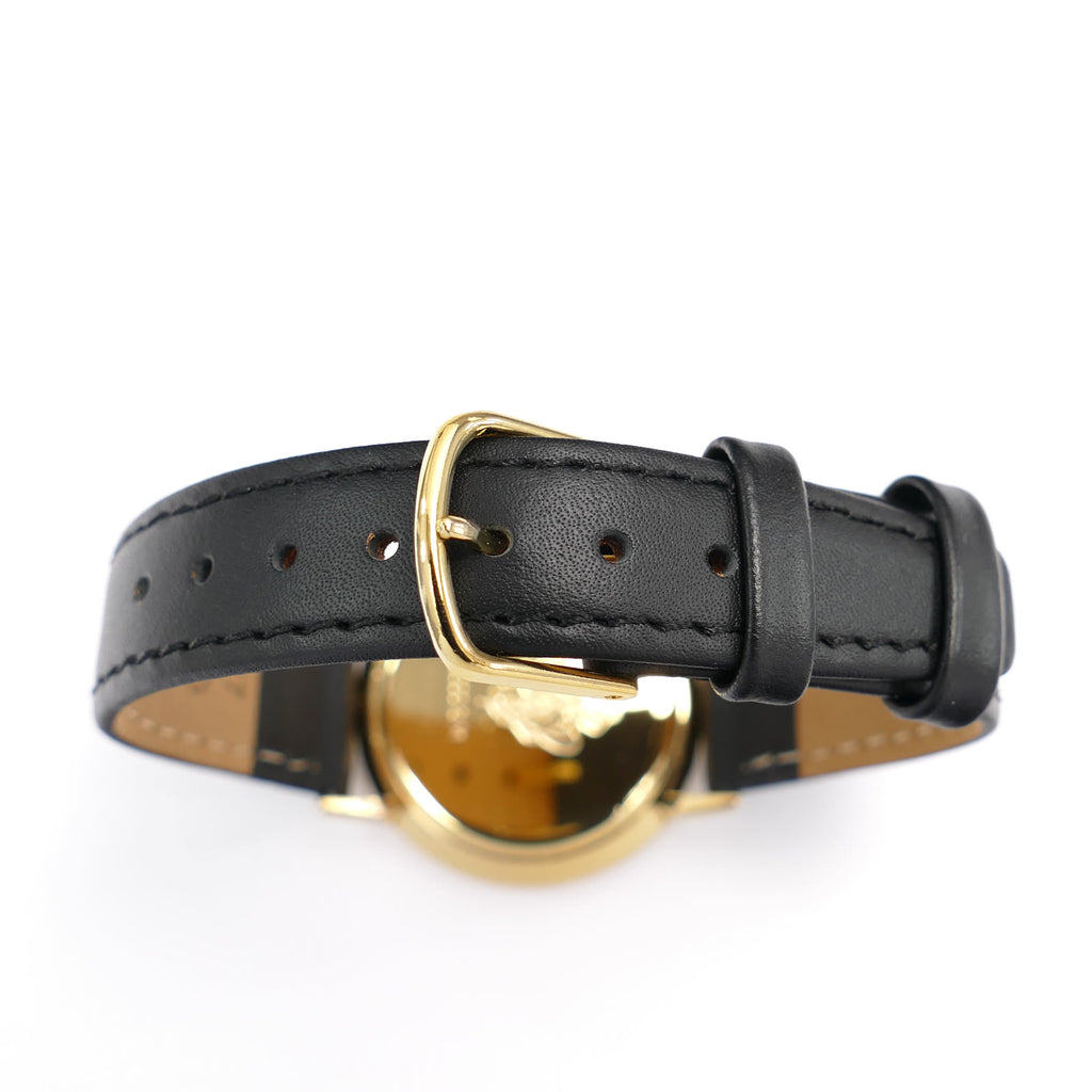 Gucci 3000M Black leather strap with gold colour buckle