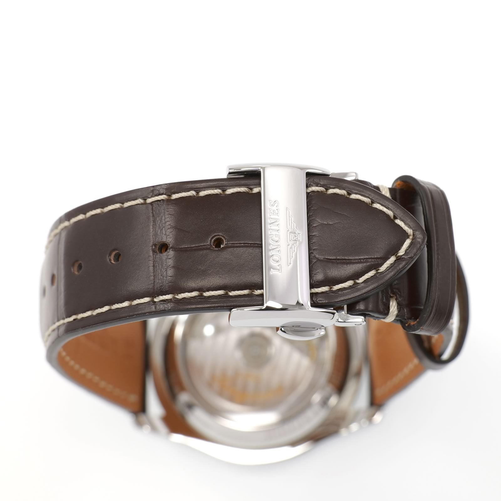 Longines Master Chronograph L2.673.4 brown alligator leather strap