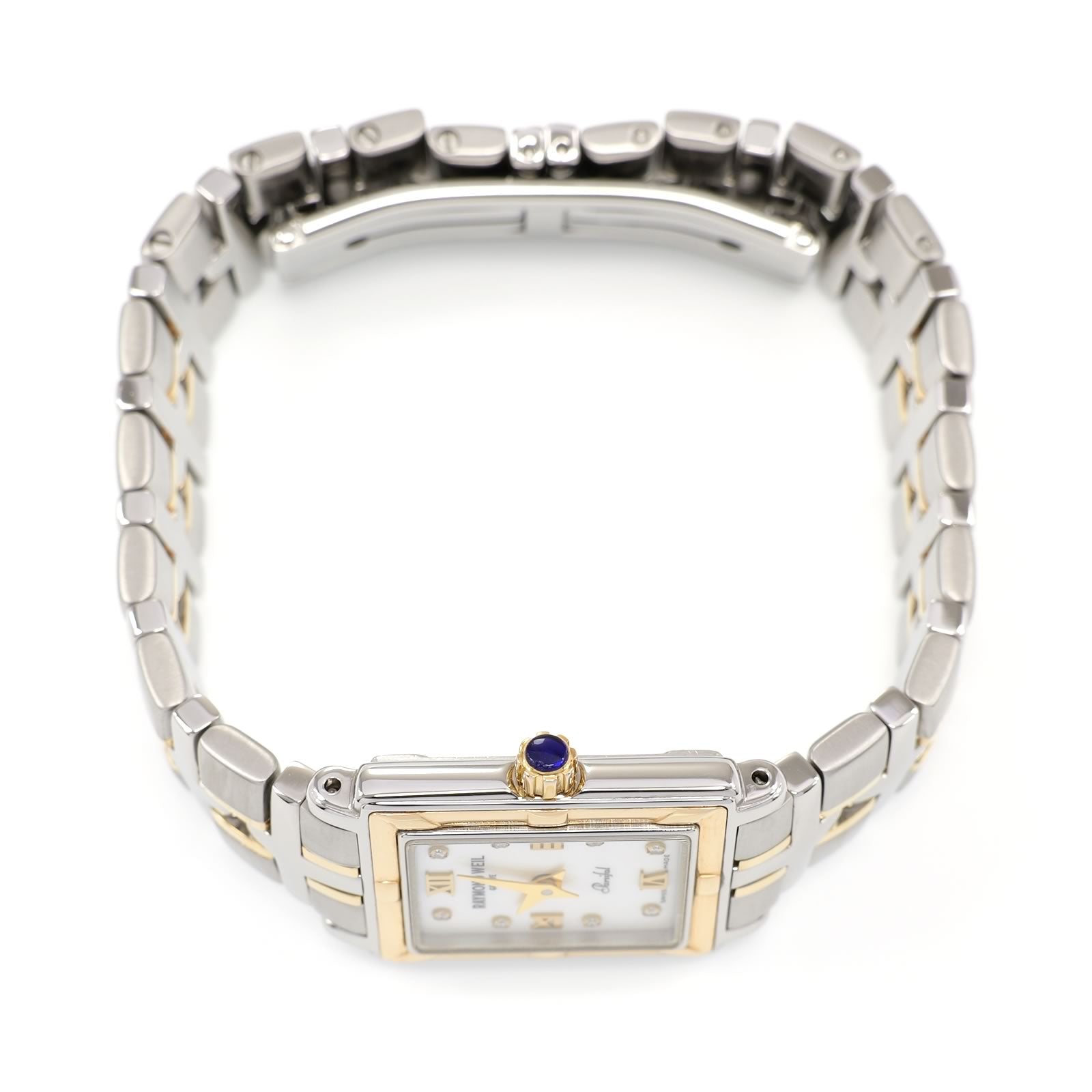 Raymond Weil Parsifal 9630 18k Gold plated crown with blue cabochon
