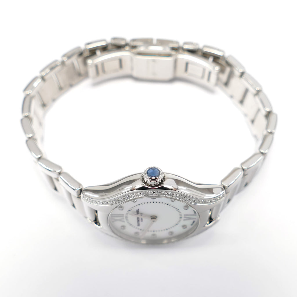 Raymond Weil Noemia 5124 stainless steel crown with blue lacquer