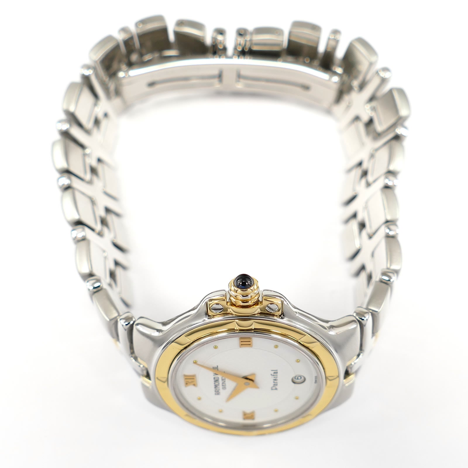 Raymond Weil Parsifal 9990 18k Gold plated crown with blue cabochon