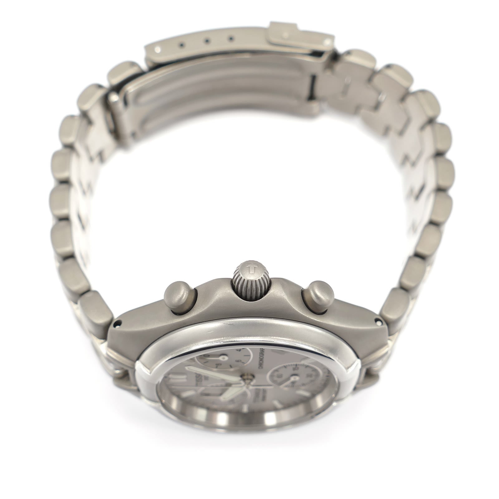 Tissot Titanium T645P crown and pushers