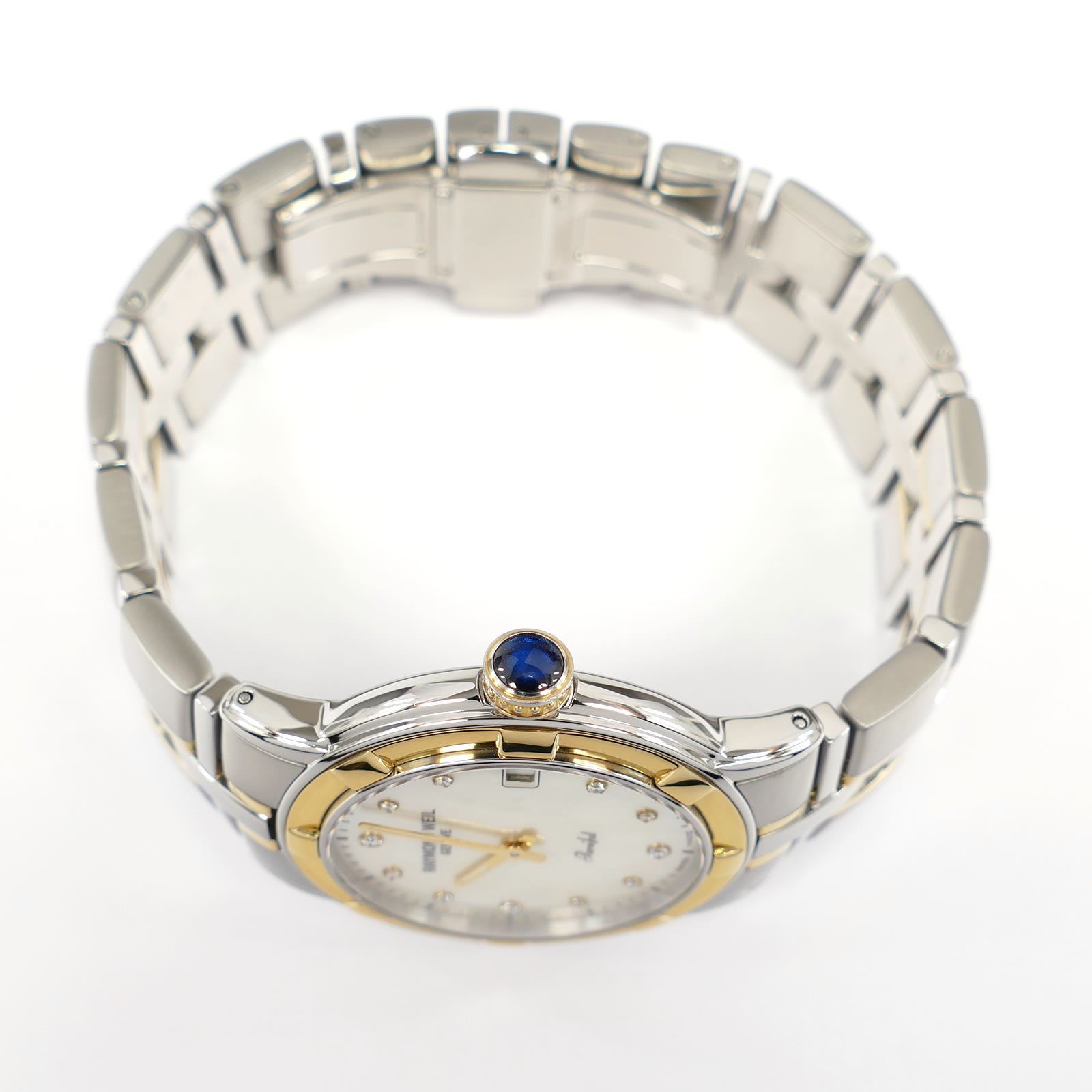 Raymond Weil Parsifal 9540 18k Gold plated crown with blue cabochon