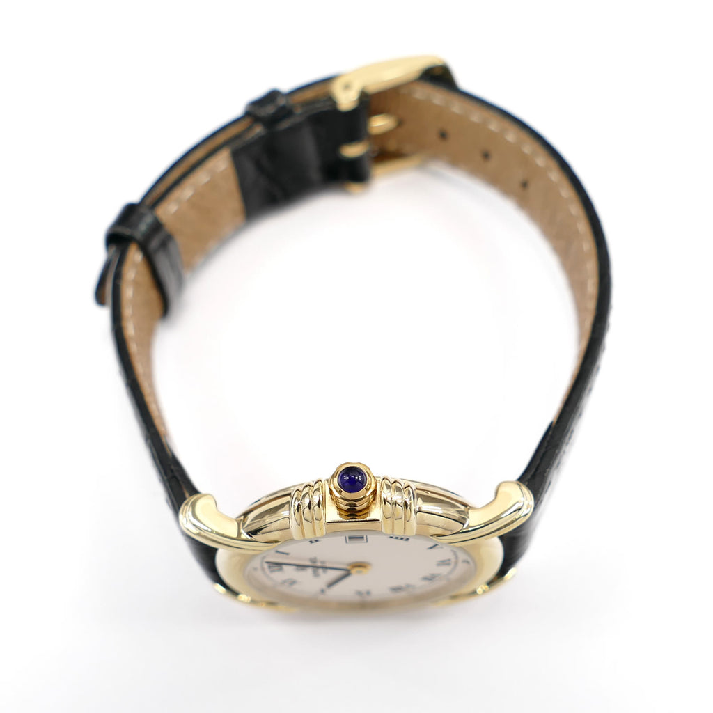 Raymond Weil Vintage 9955 18k gold plated crown with blue cabochon