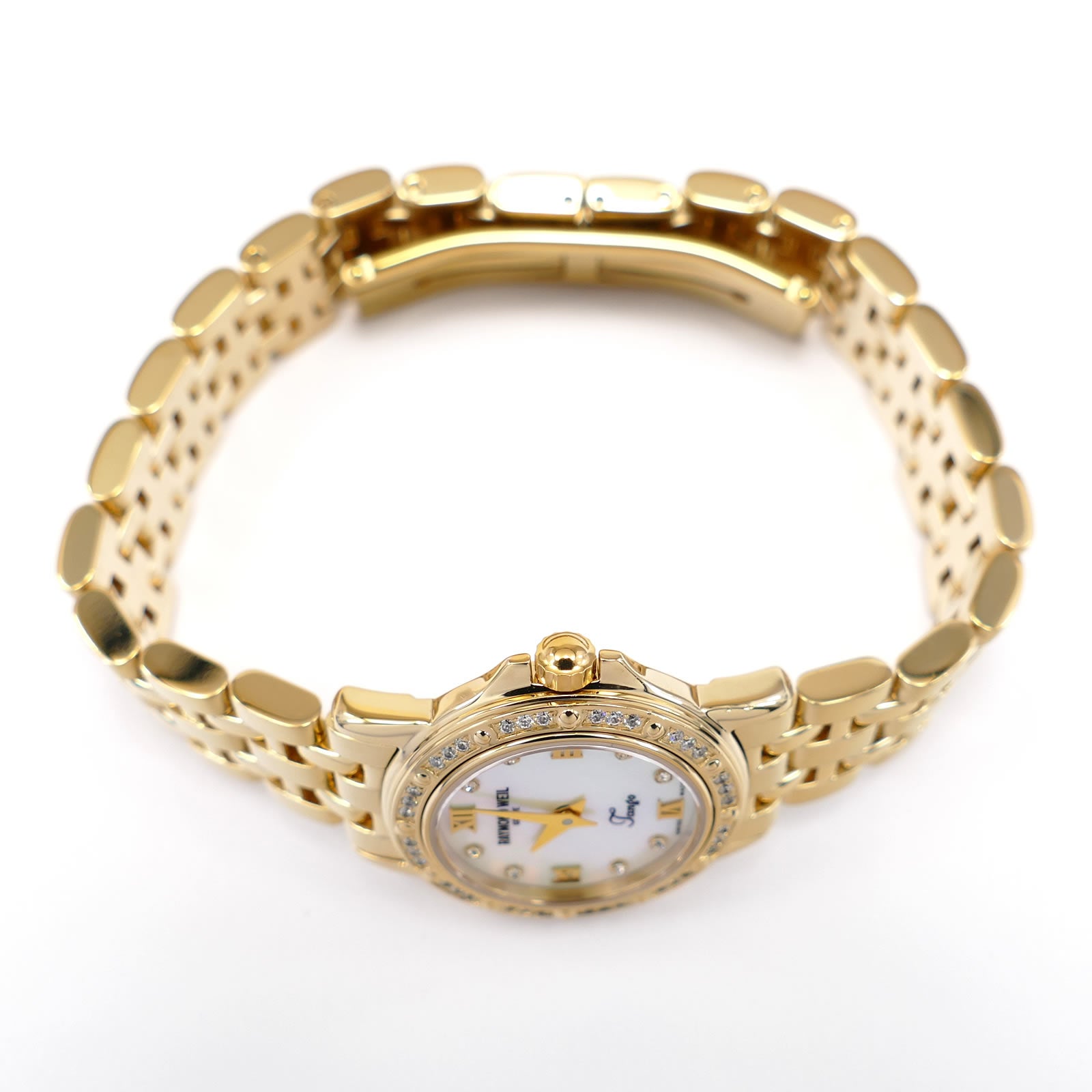 Raymond Weil Tango 5860 18k Gold Plated crown