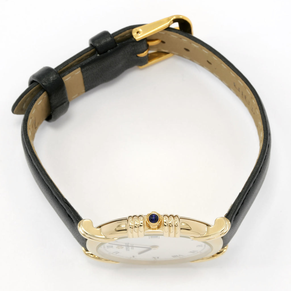 Raymond Weil Vintage 9155 18k Gold Plated crown with blue cabochon