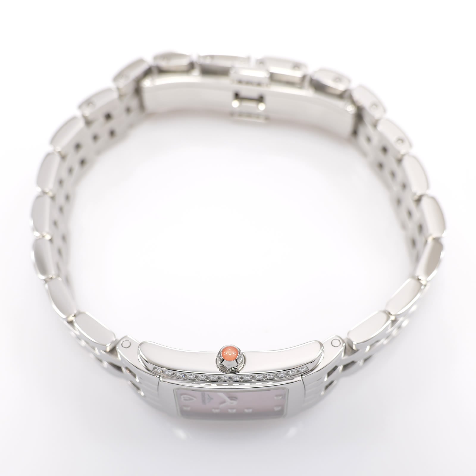 Longines DolceVita L5.158.0 stainless steel crown with peach cabochon