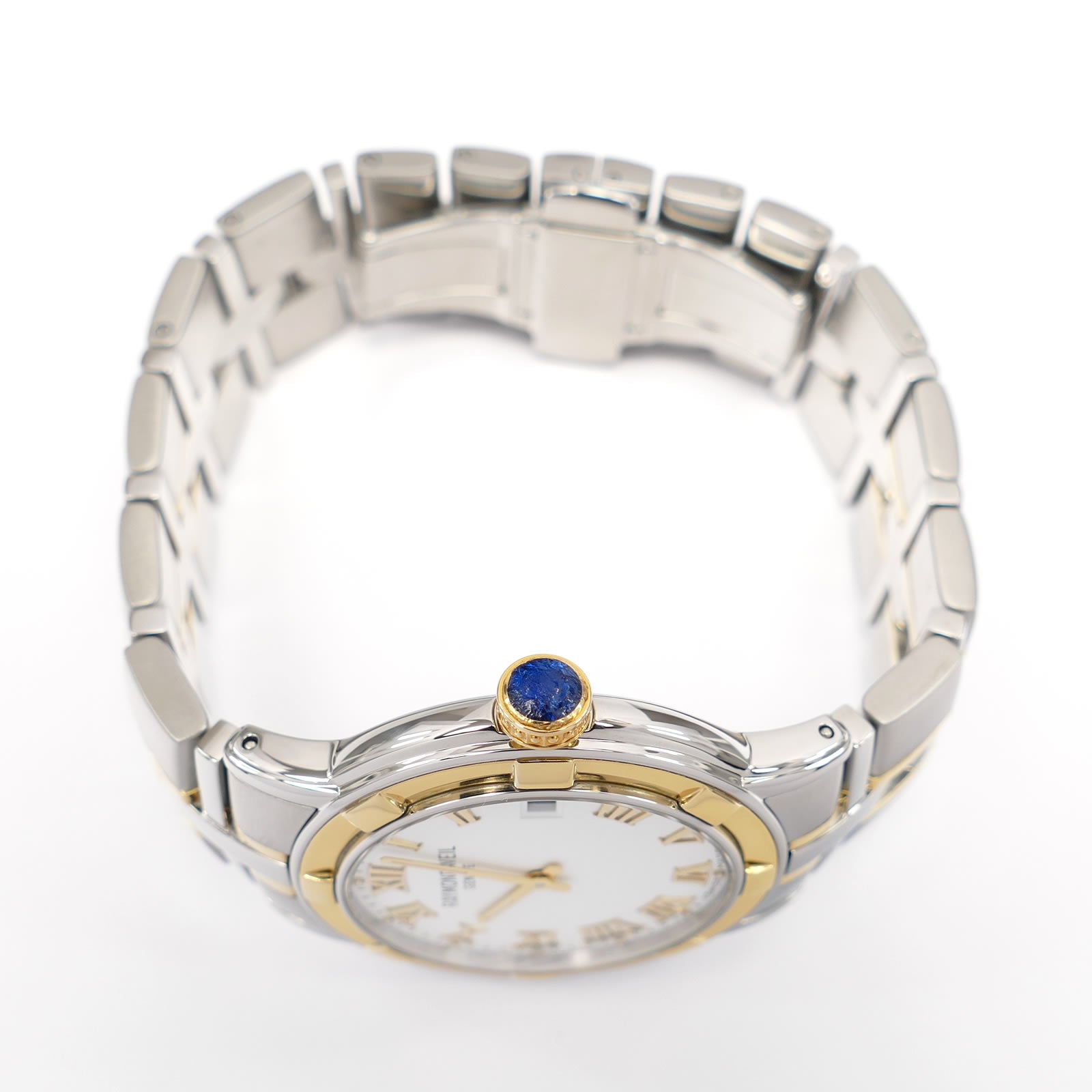 Raymond Weil Parsifal 9540 18k Gold plated crown with blue cabochon