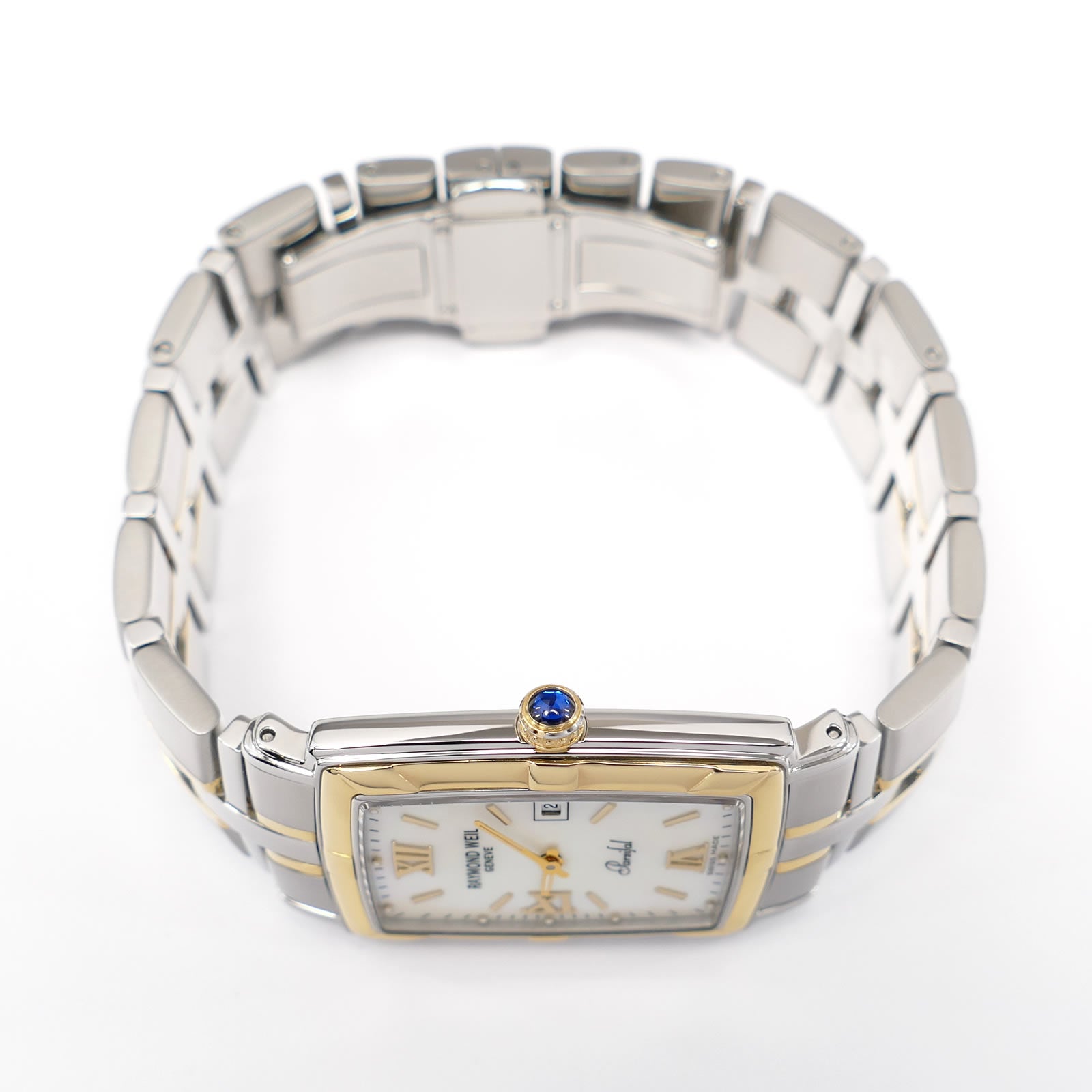Raymond Weil Parsifal 9340 18k Gold plated crown with blue cabochon