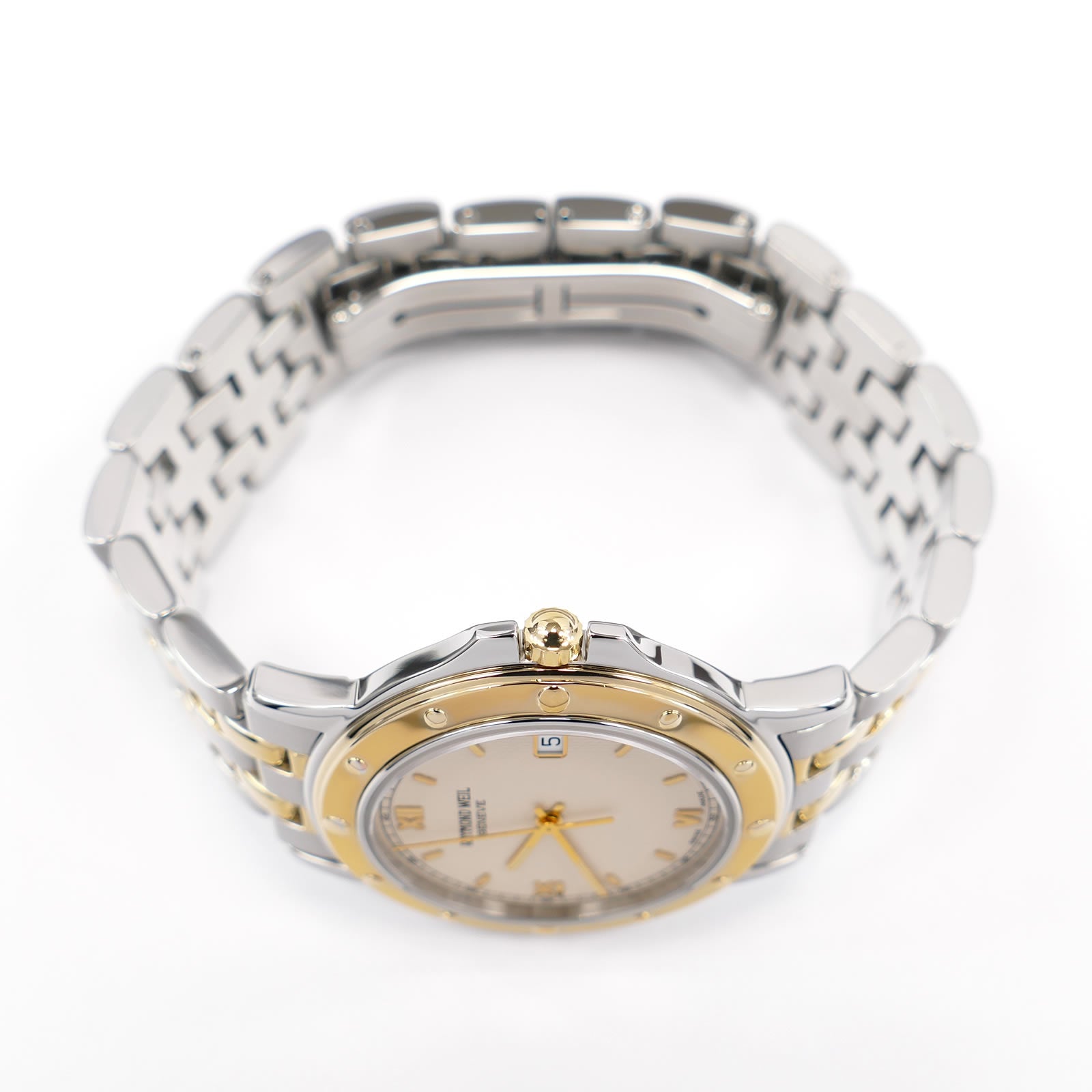 Raymond Weil Tango 5560 18k Gold Plated crown