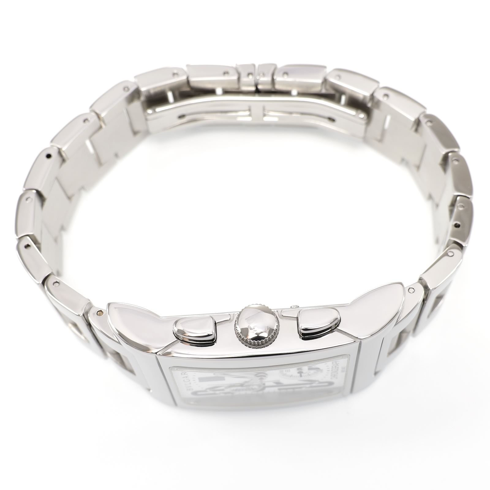 Bulgari Rettangolo RTC 49 S stainless steel crown and pushers