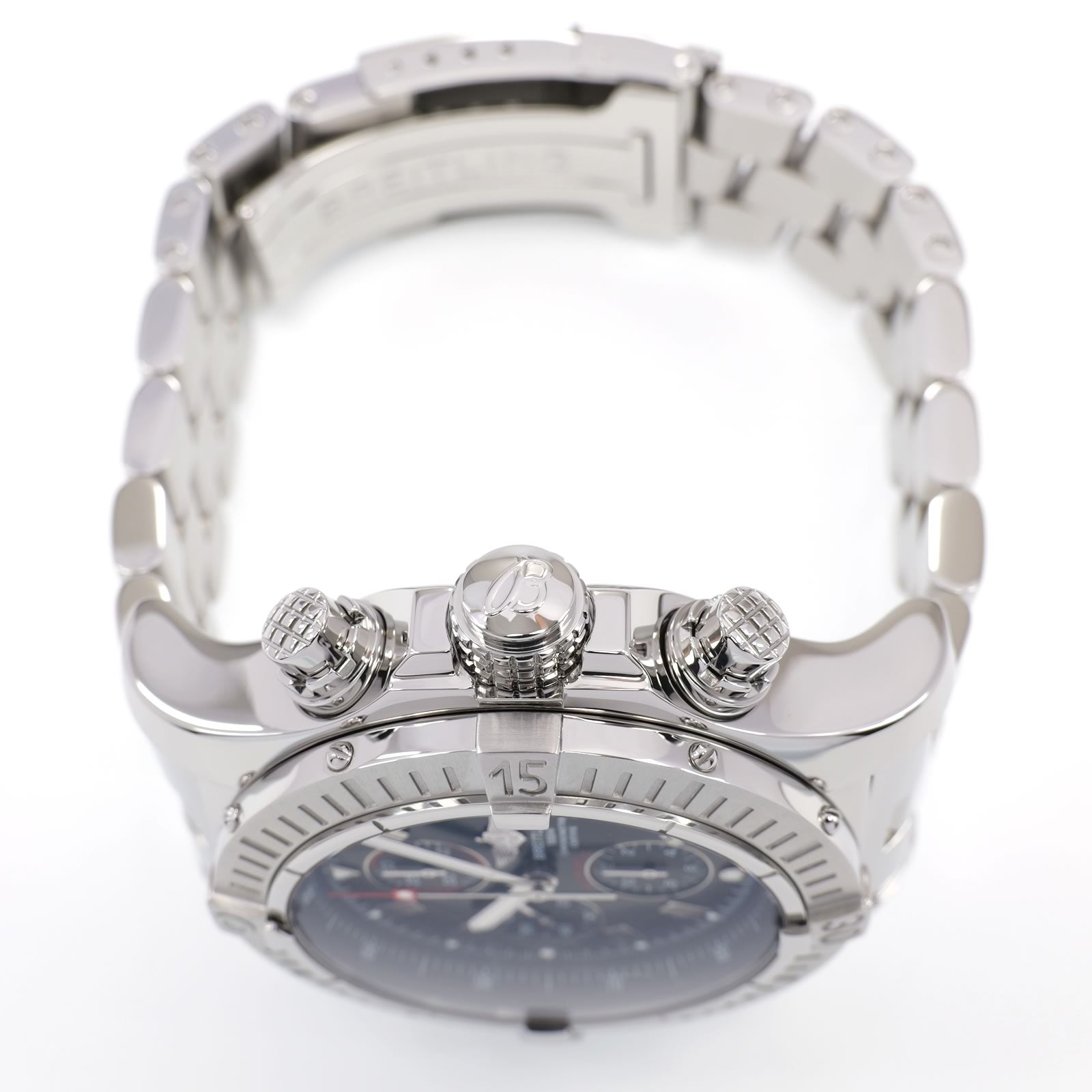 Breitling Super Avenger A13370 stainless steel crown and pushers
