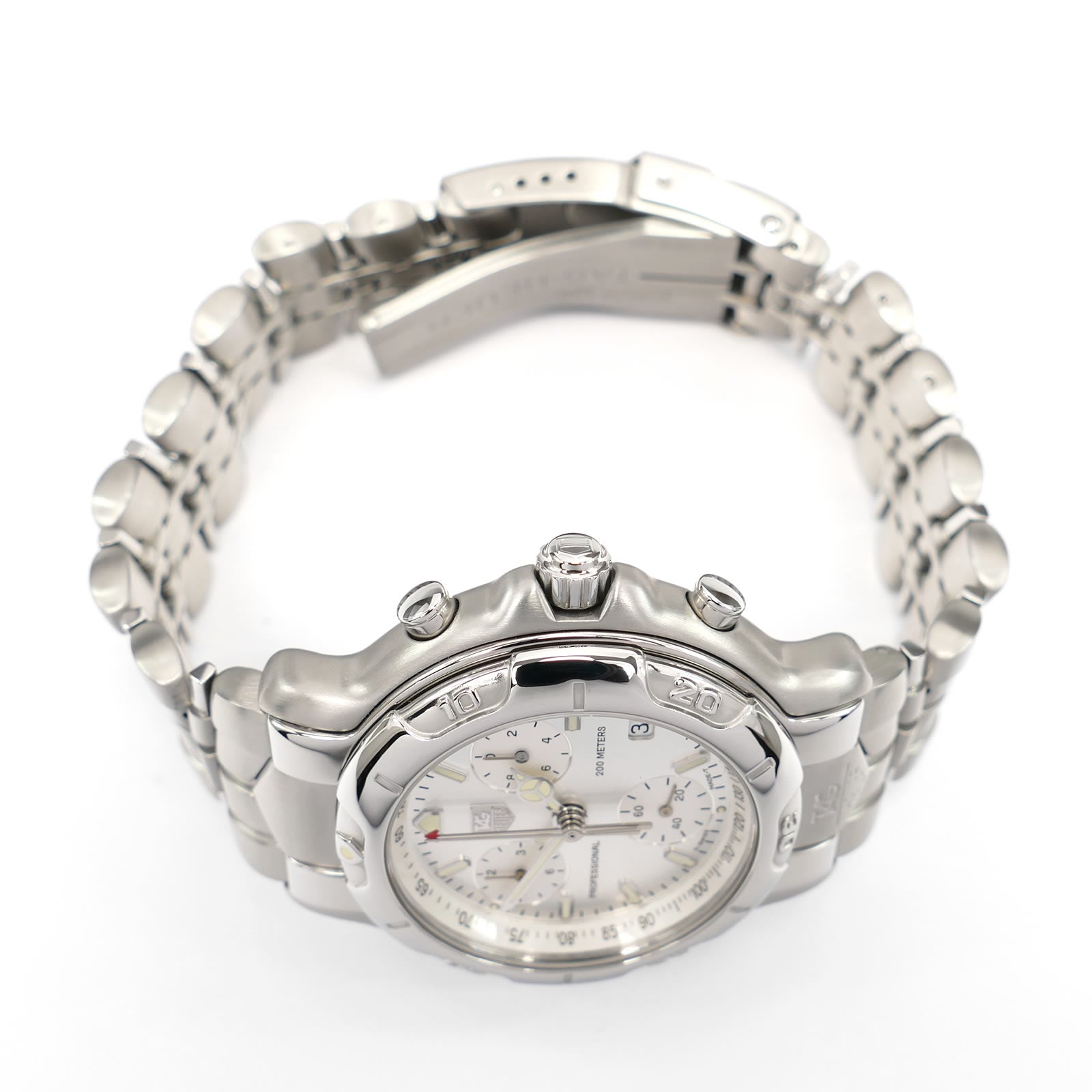 TAG Heuer 6000 Chronograph CH1110-0 stainless steel screw down crown
