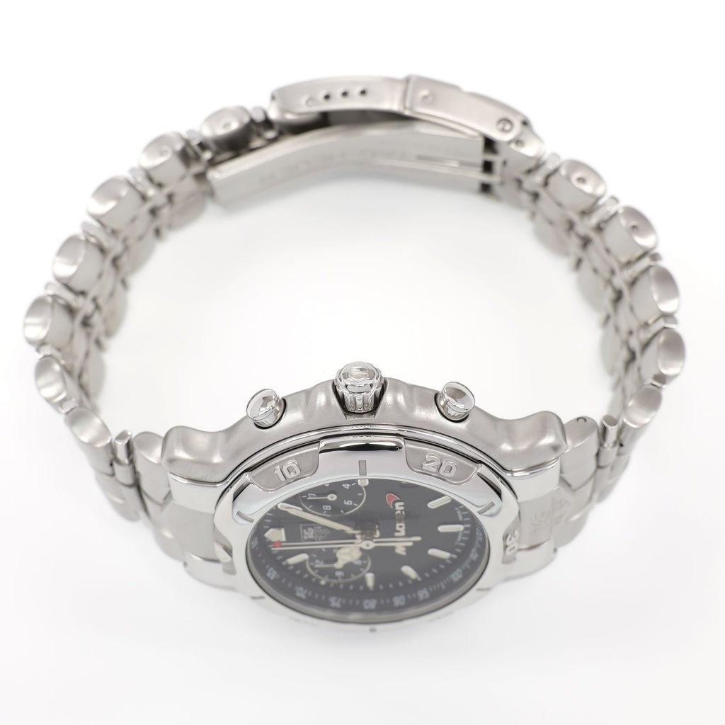 TAG Heuer 6000 Chronograph CH1117 stainless steel pushers and screw down crown