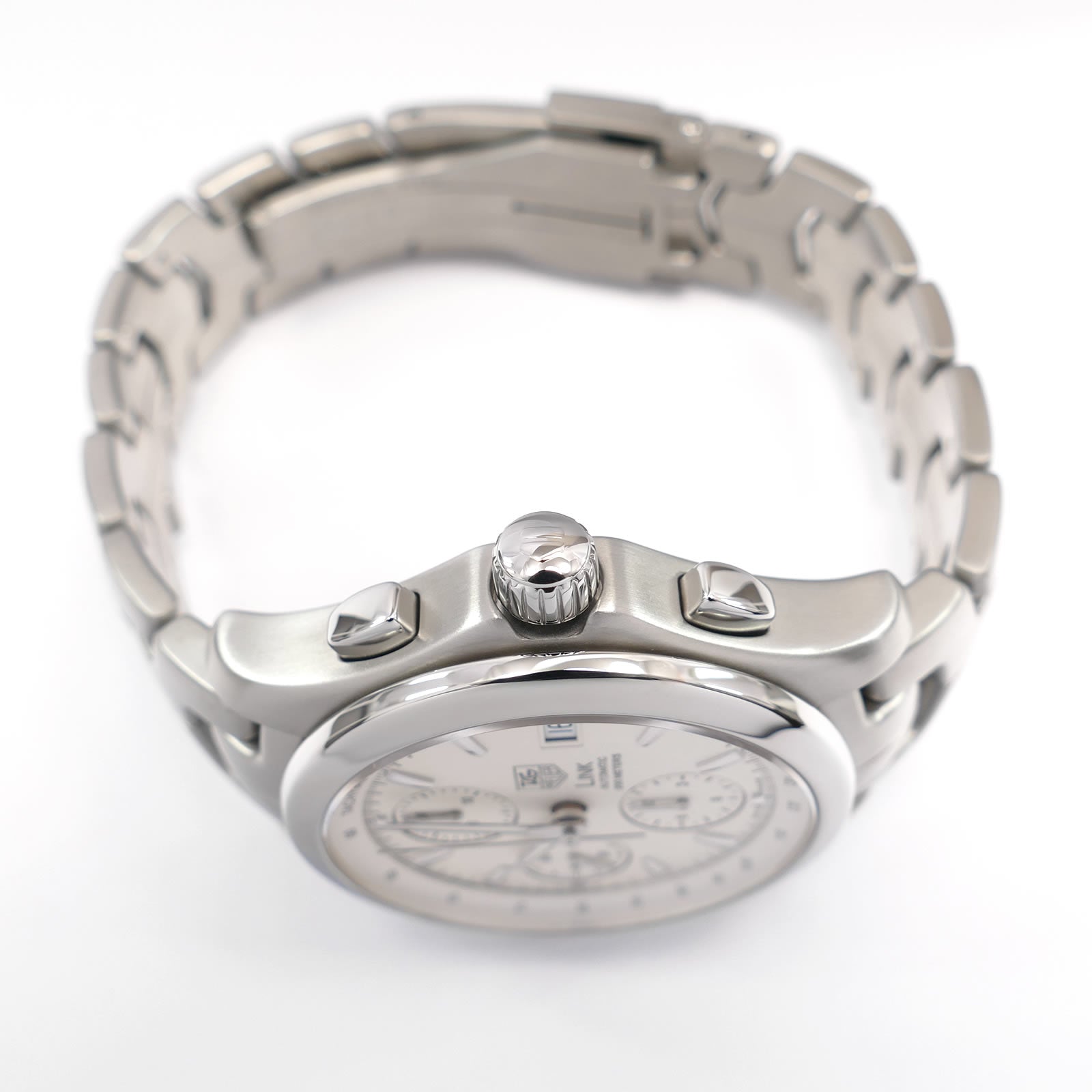 TAG Heuer Link Chronograph CJF2111 stainless steel screw down crown