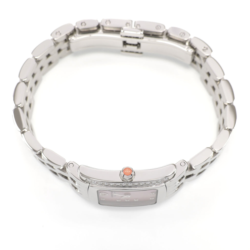Longines DolceVita L5.158.0 stainless steel crown with peach cabochon