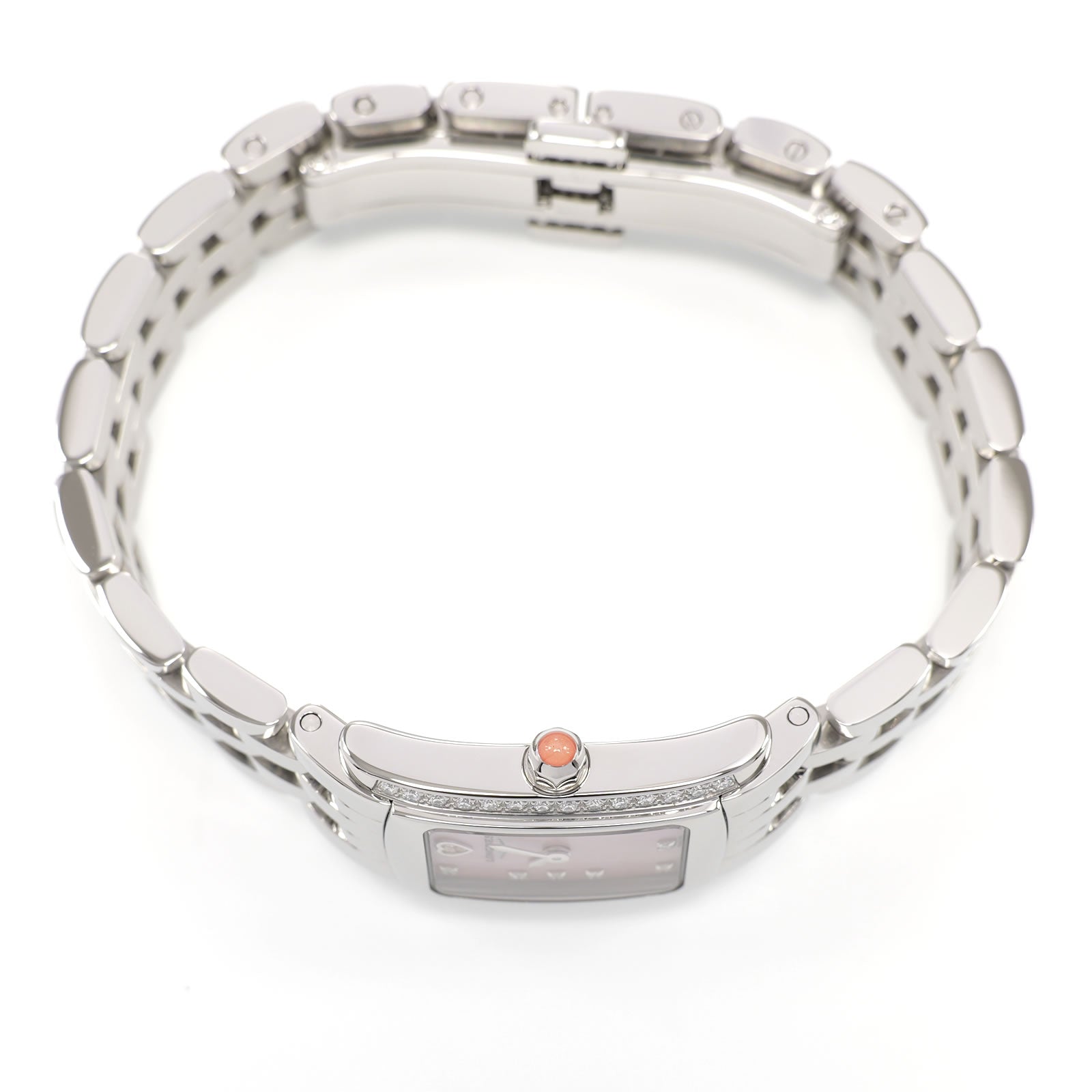 Longines DolceVita L5.158.0 stainless steel crown with peach cabochon