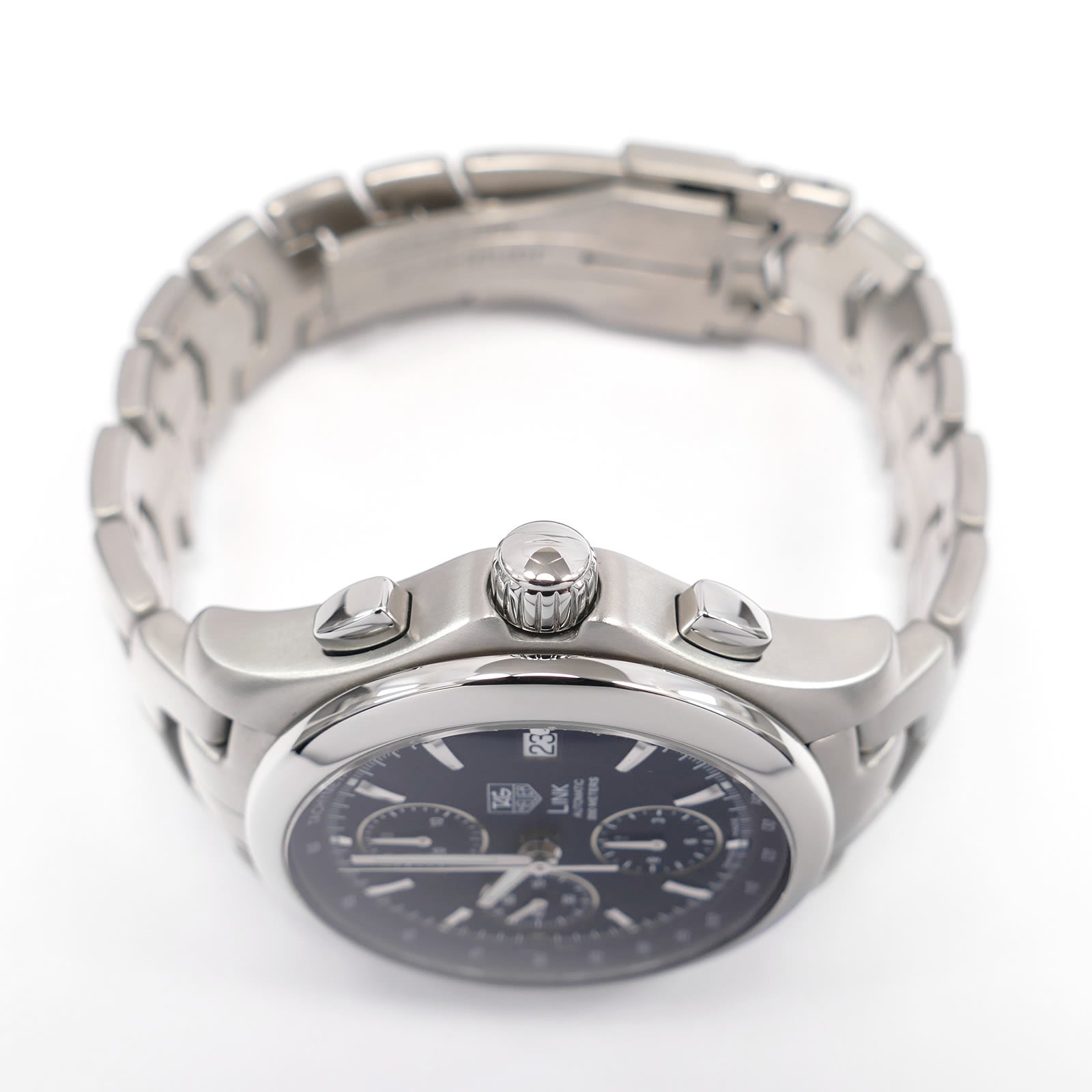 TAG Heuer Link Chronograph CJF2112 stainless steel screw down crown