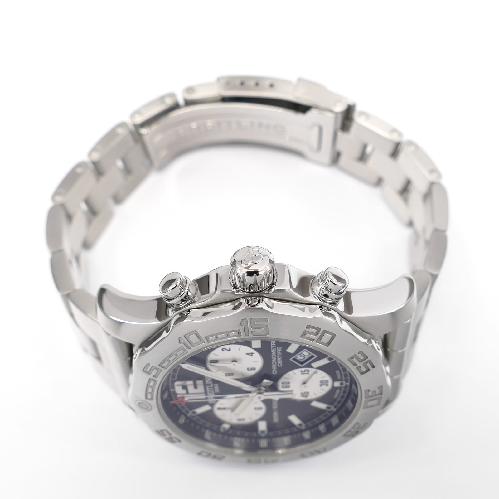 Breitling Colt Chrono II A73387 stainless steel screw down crown