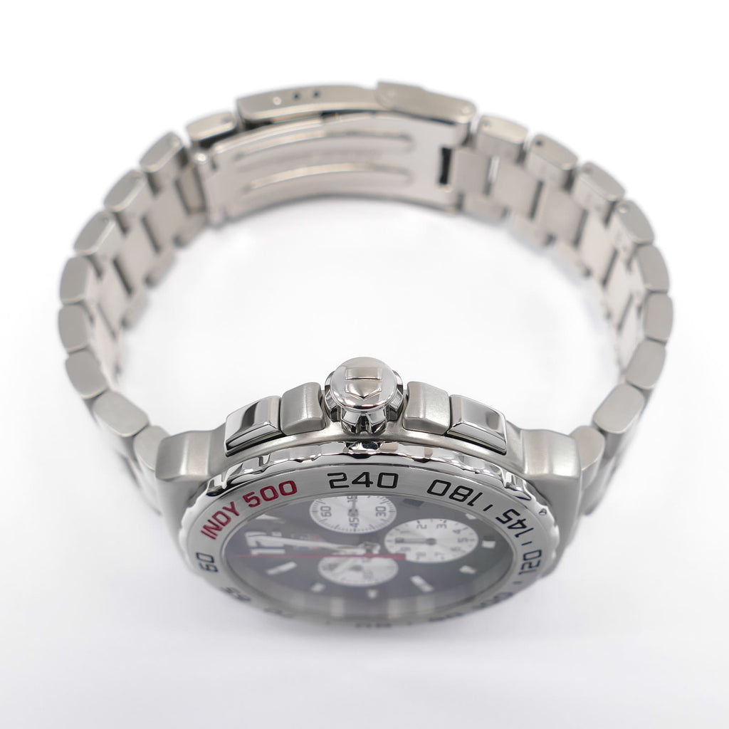 TAG Heuer Formula 1 Indy 500 Chronograph CAU1113 stainless steel screw down crown