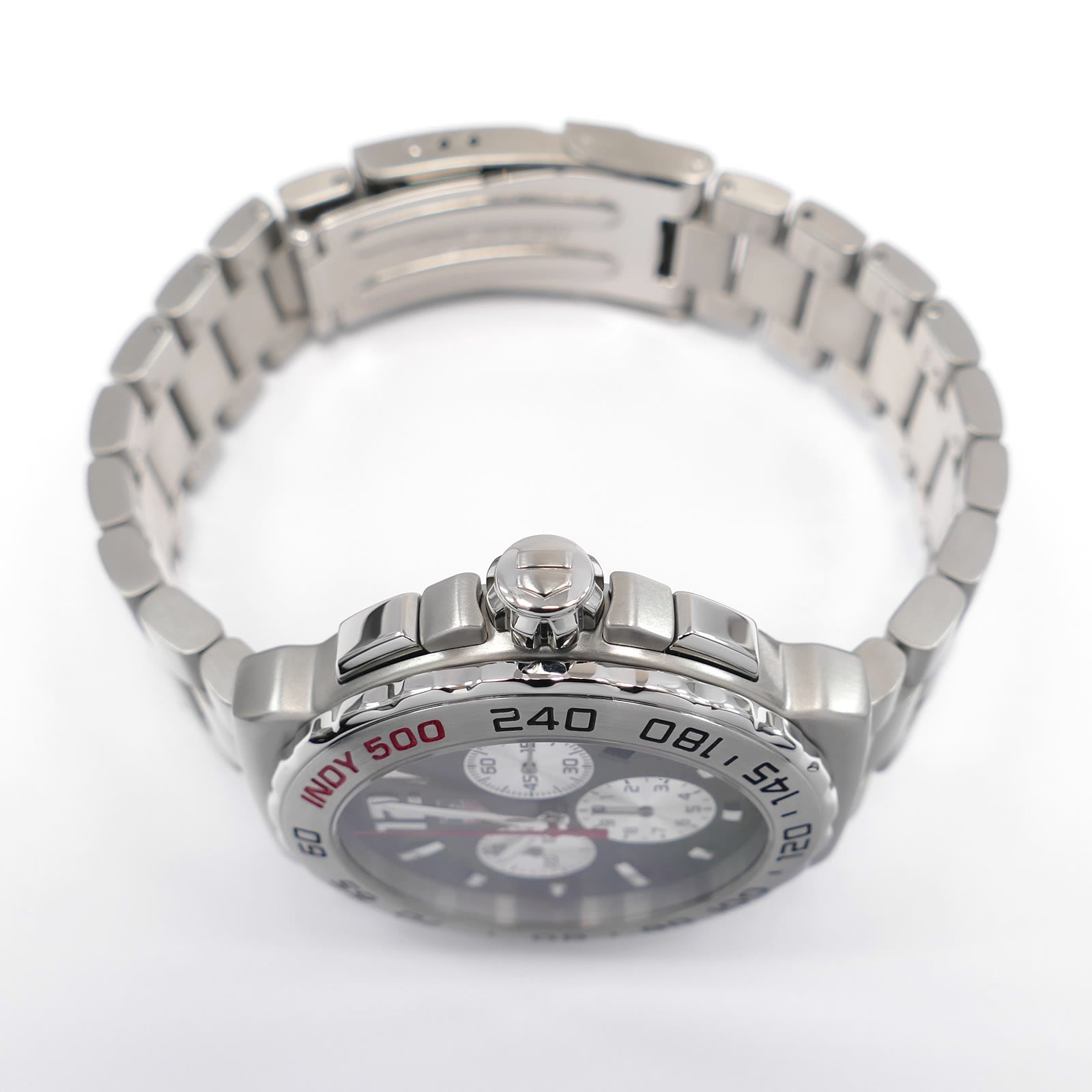 TAG Heuer Formula 1 Indy 500 Chronograph CAU1113 stainless steel screw down crown