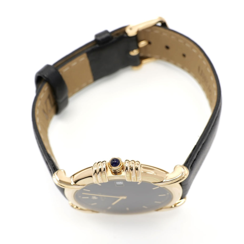 Raymond Weil Geneve 9155 18k gold plated crown with blue cabochon