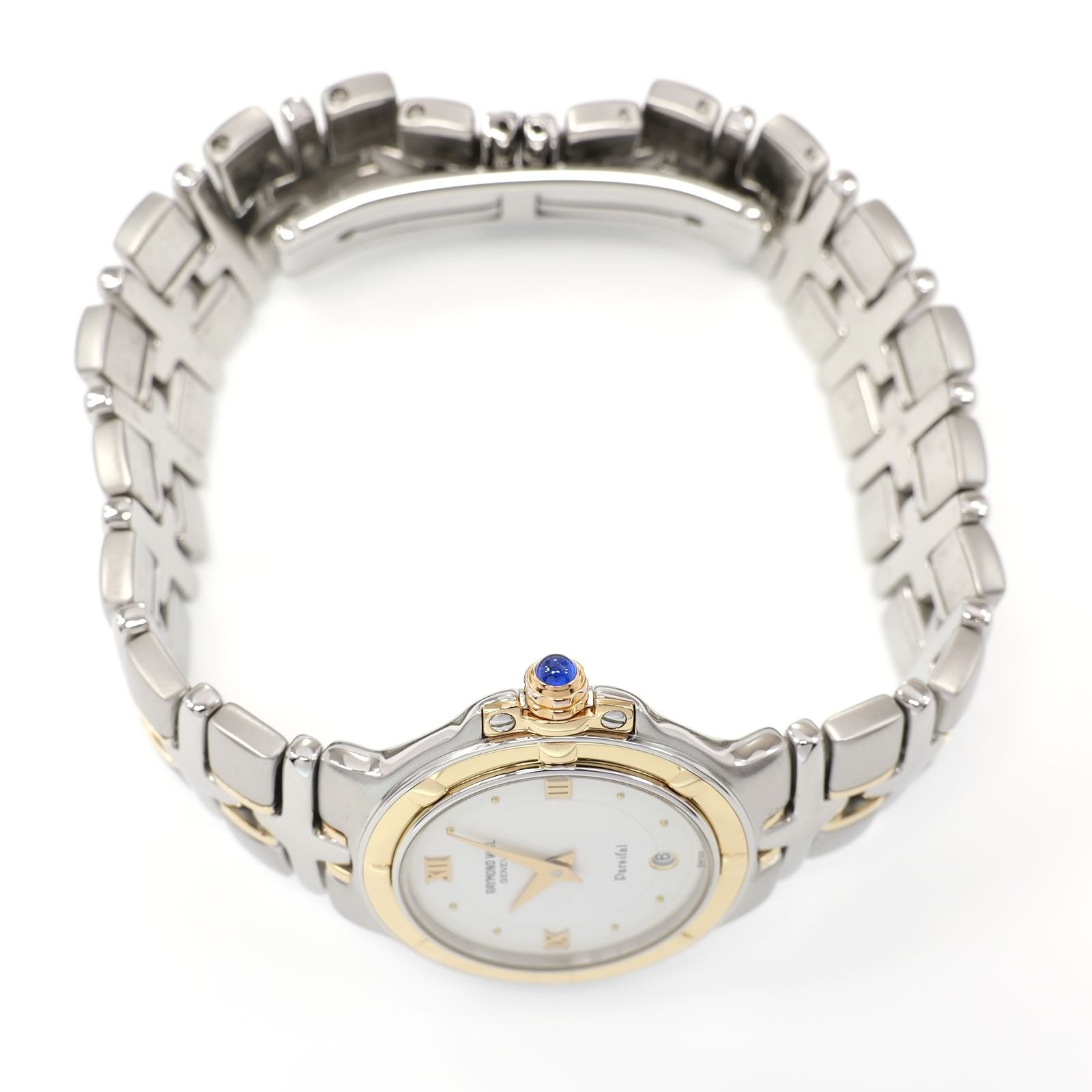 Raymond Weil Parsifal 9990 18k gold plated crown with blue cabochon