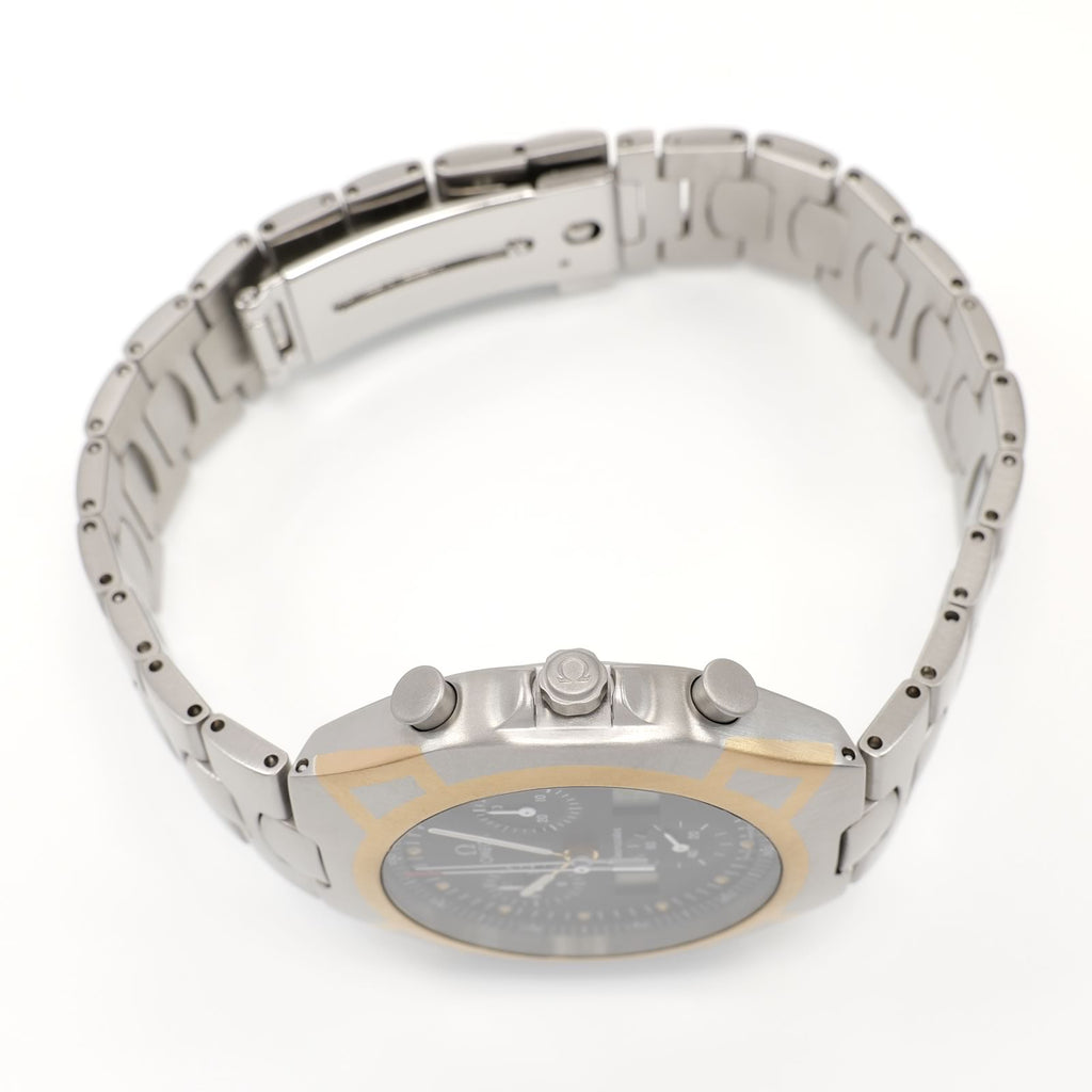 Omega Seamaster Polaris Men's 38mm Black Chronograph 18k Gold