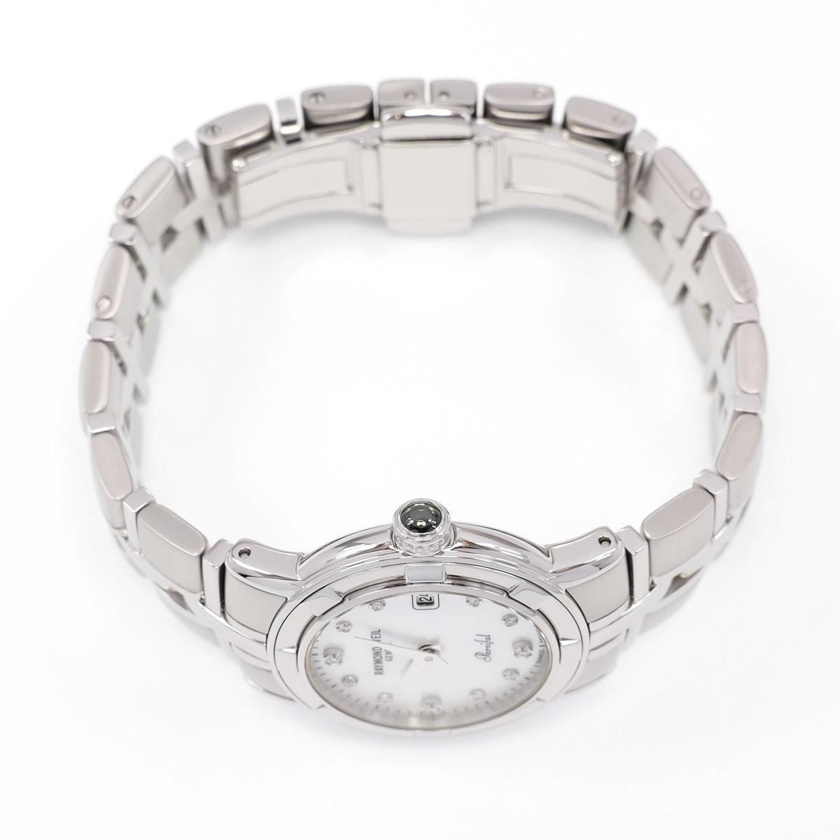 Raymond Weil Parsifal 9441 stainless steel crown with black cabochon