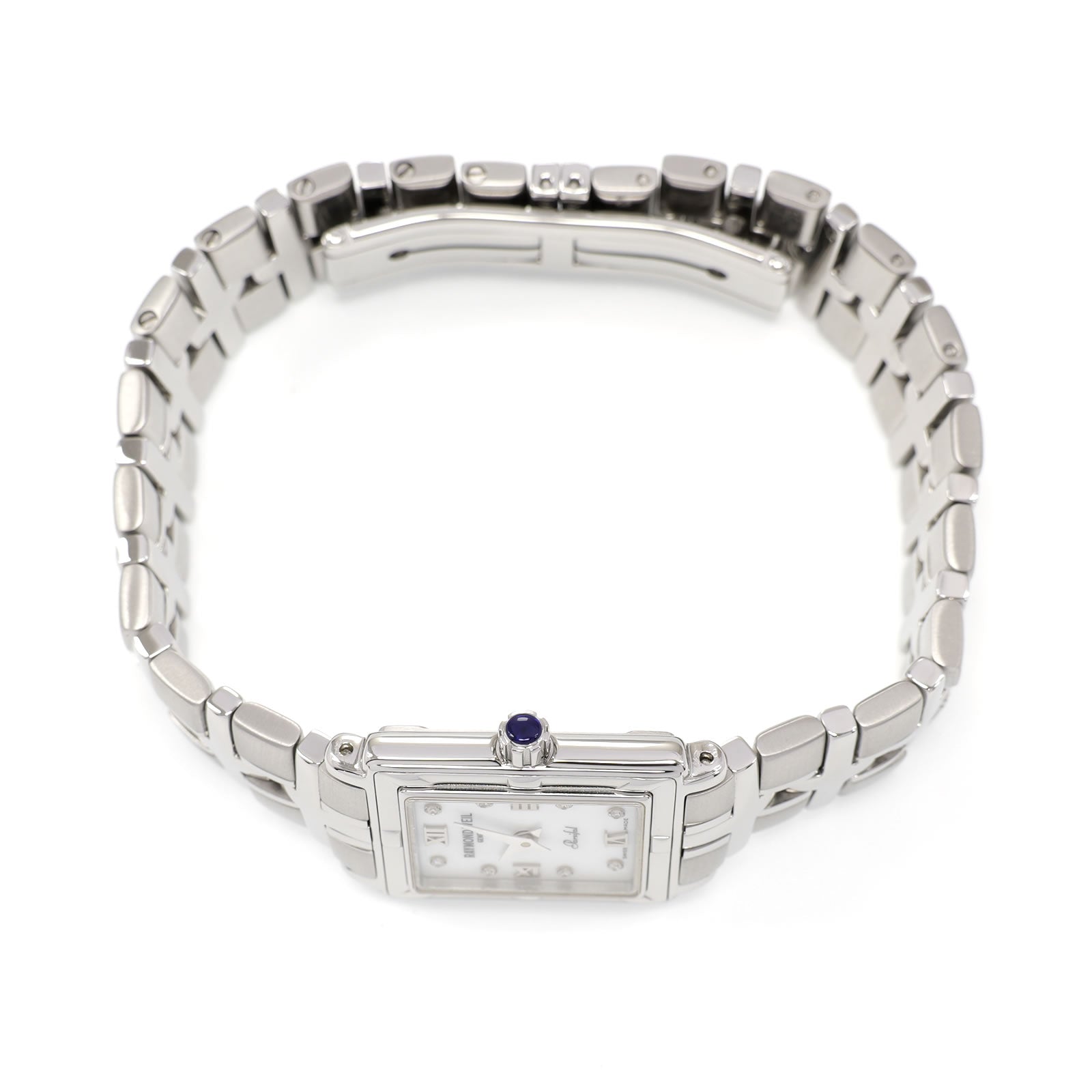 Raymond Weil Parsifal 9631 stainless steel crown with blue cabochon