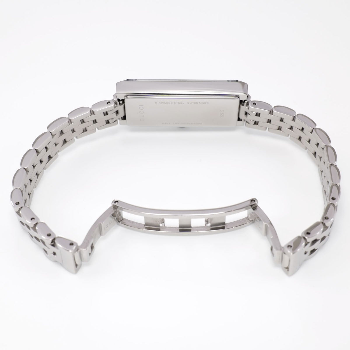 Gucci G-Frame YA127501 stainless steel bi folding clasp