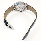 Omega De Ville Trésor 435.13.40.21.03.001 two piece blue alligator leather strap