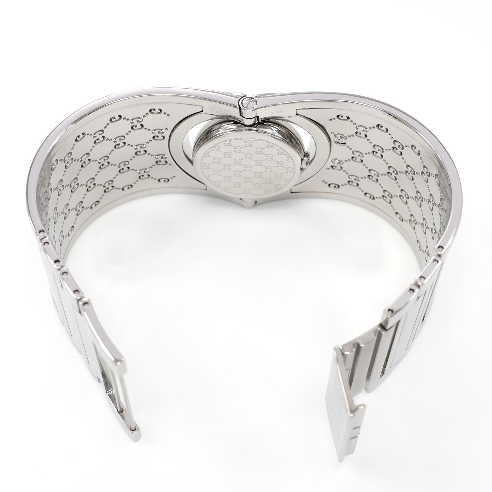 Gucci Twirl 112 stainless steel wide bangle clip