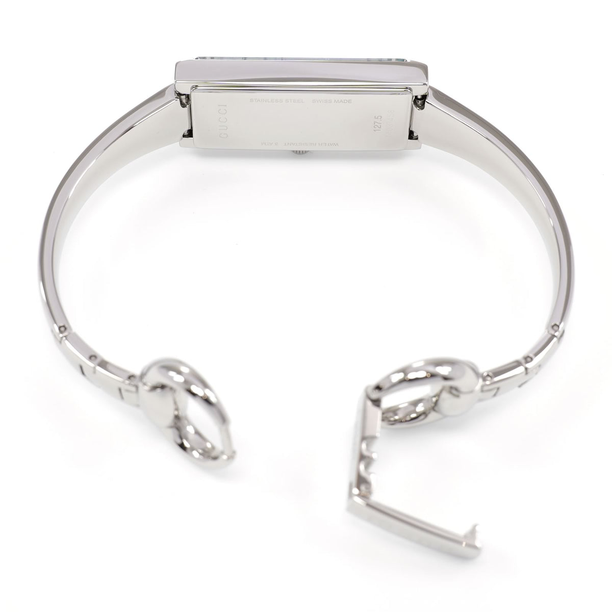 Gucci G-Frame YA127511 stainless steel bangle clip