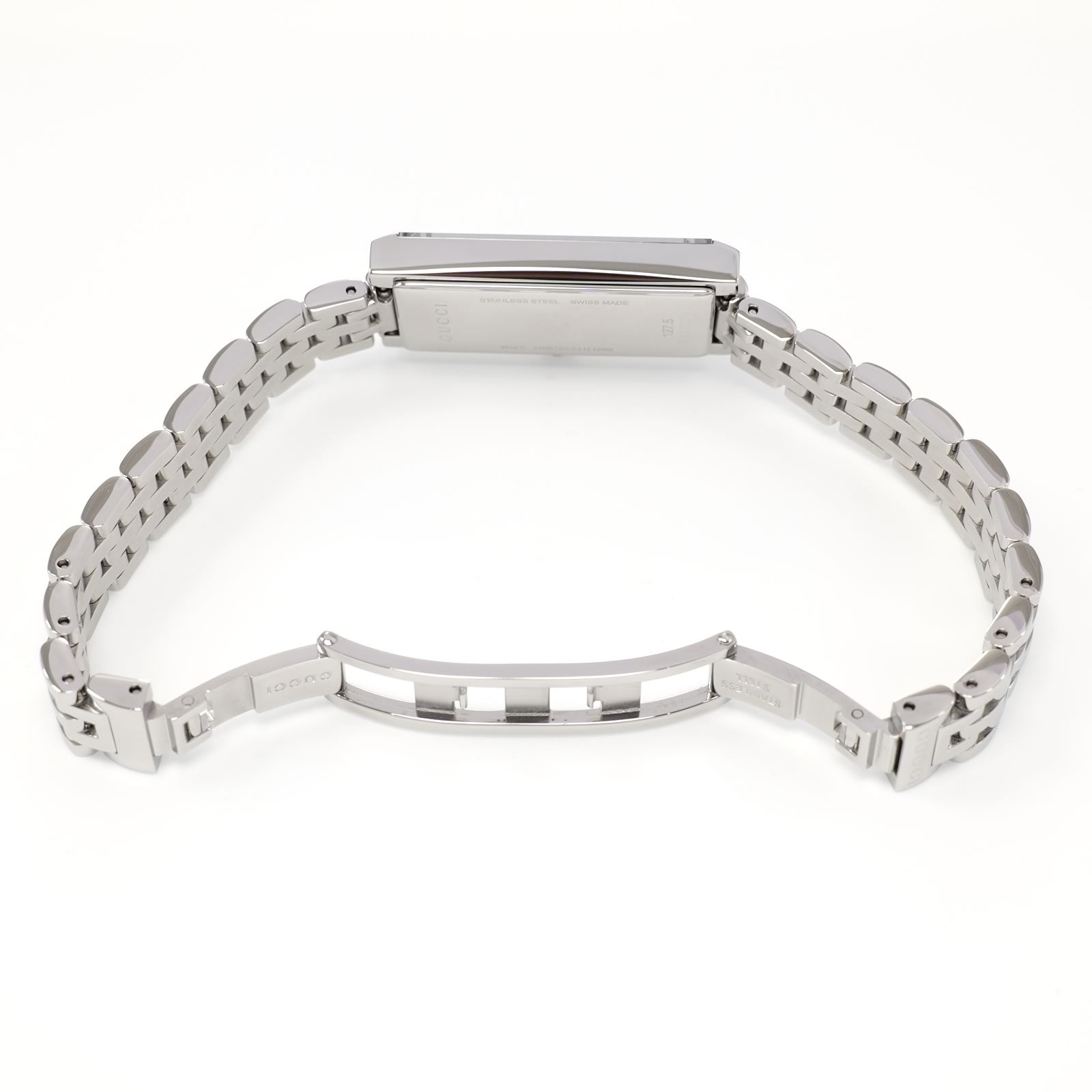 Gucci G-Frame YA127501 stainless steel bi folding clasp