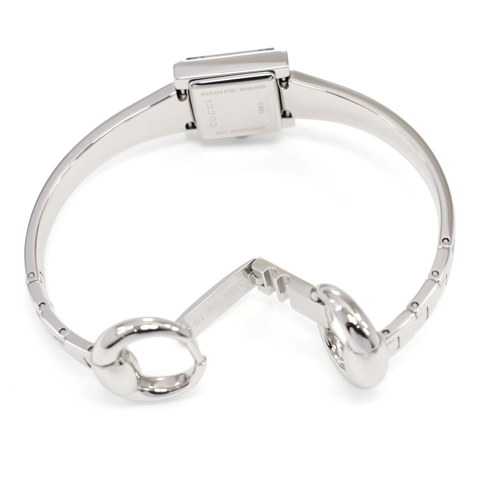 Gucci G-Frame YA128504 stainless steel bangle clip