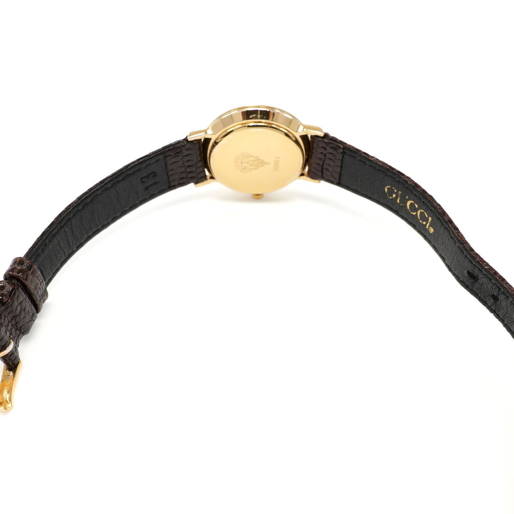 Gucci 3000L two piece brown leather strap