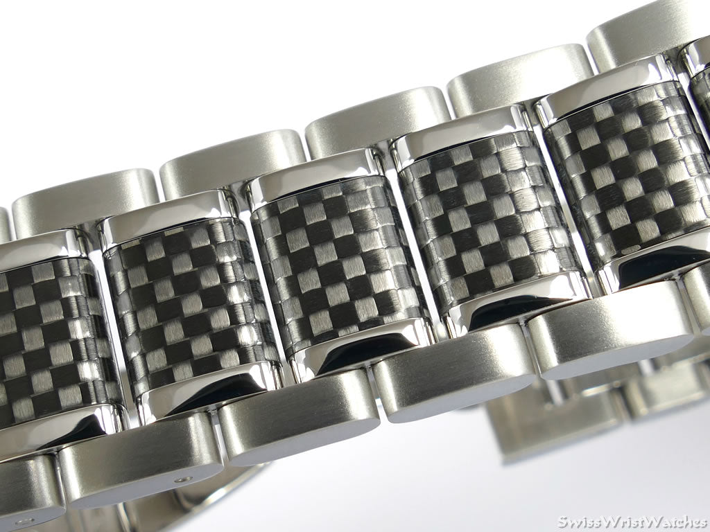 Raymond Weil Nabucco Grey 3900-SCF-05207 stainless steel & carbon fiber bracelet