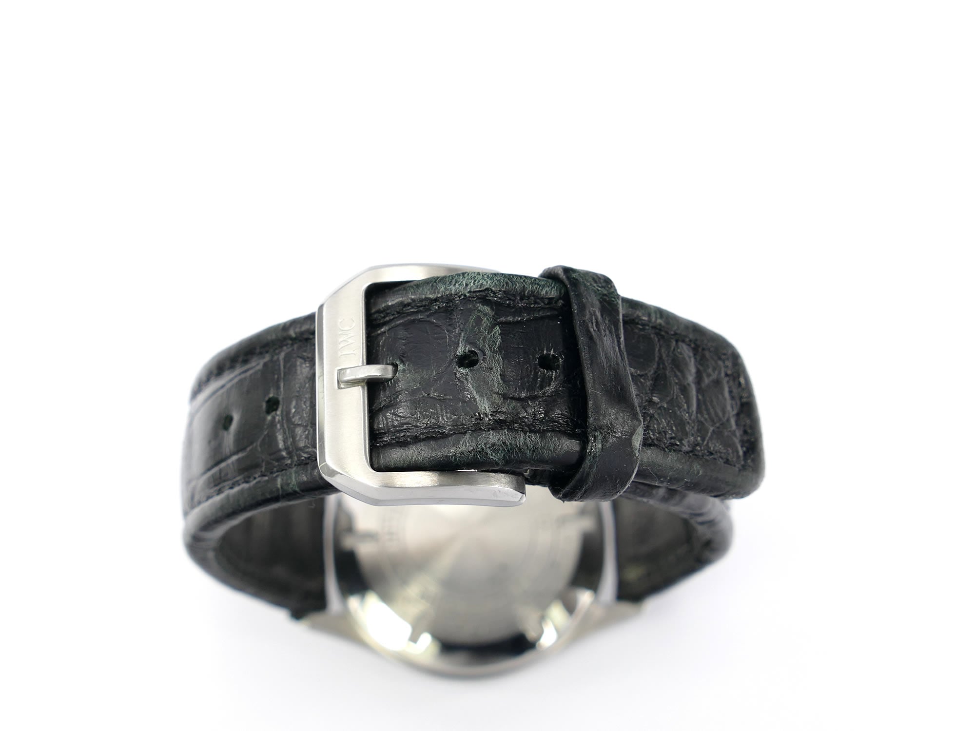 IWC Pilot Mark XVI black crocodile strap with stainless steel buckle