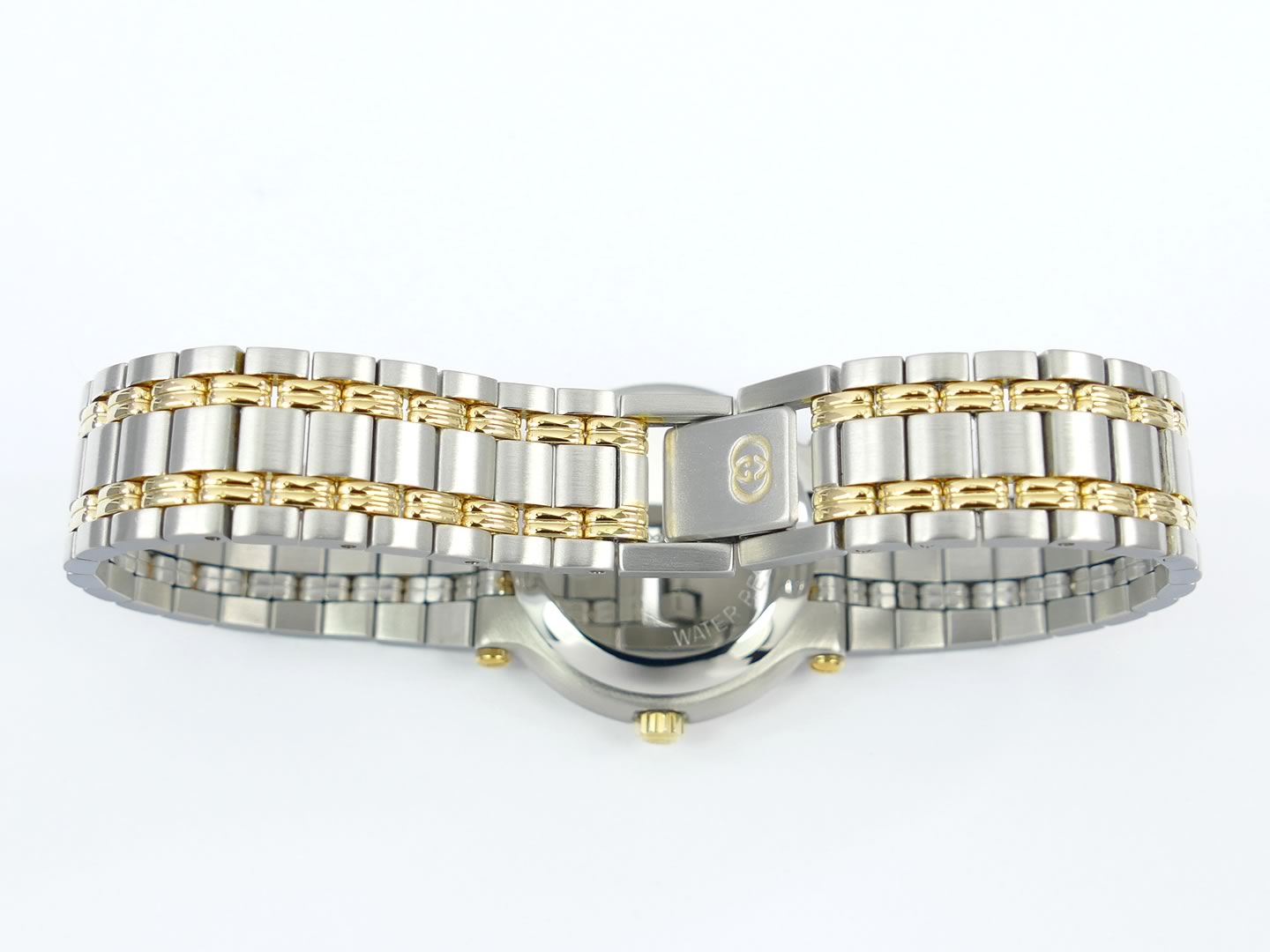 Gucci 9000L Champagne Dial with Stainless Steel & 18k Gold bracelet