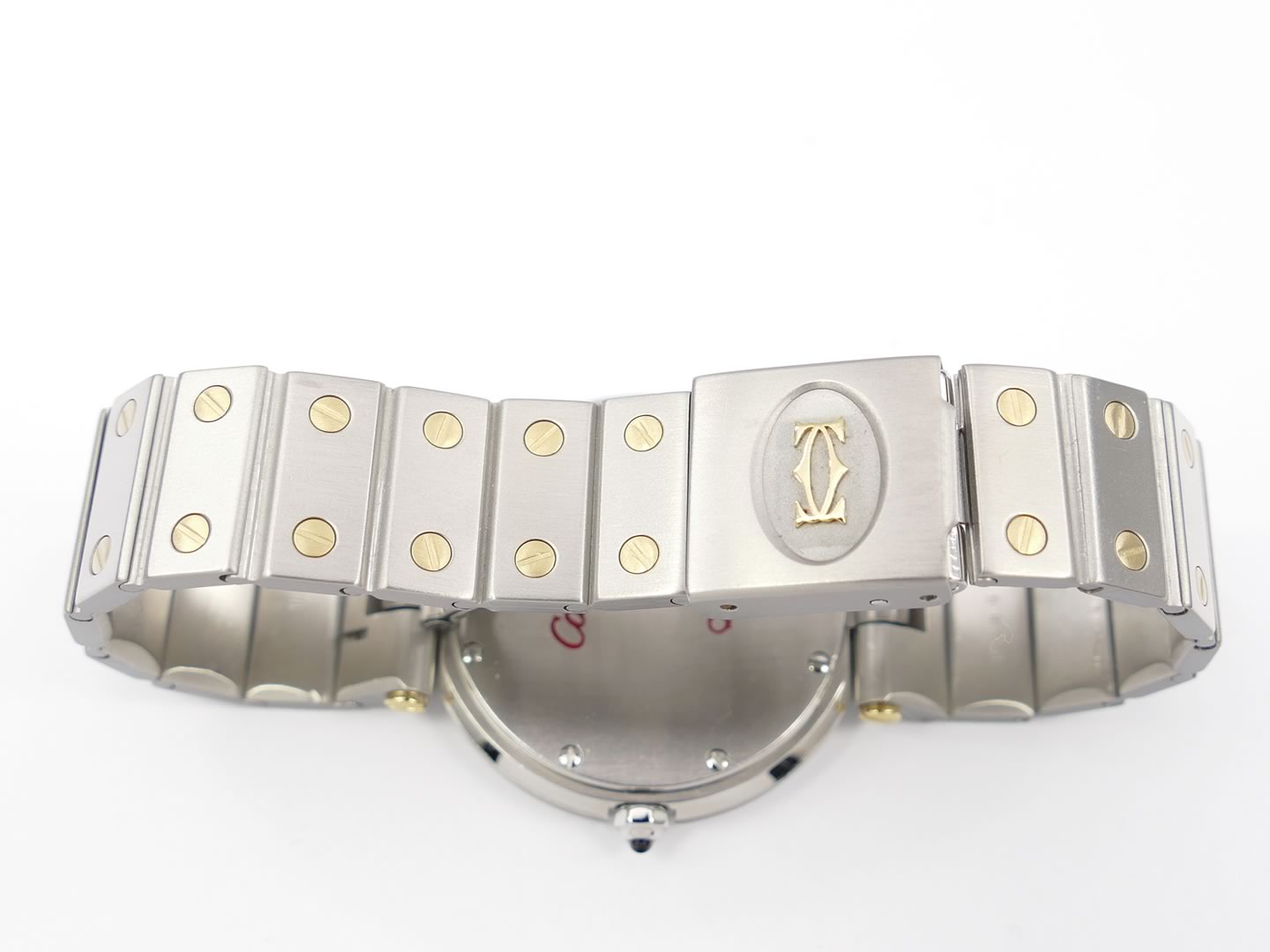 Cartier Ronde Solo White stainless steel bracelet with gold screws