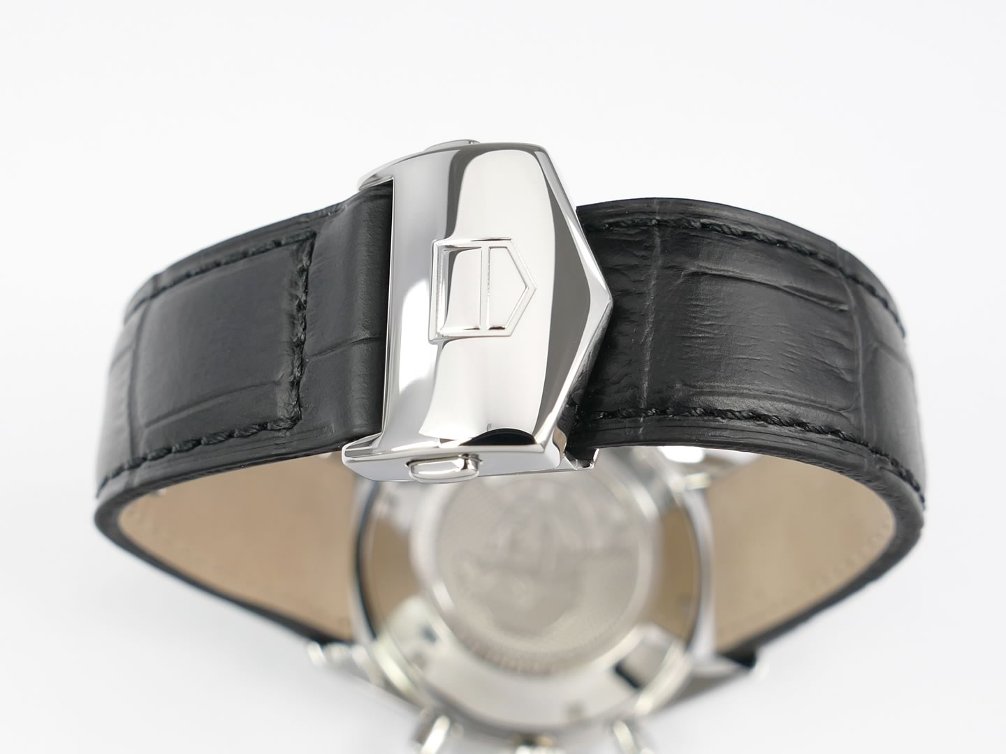 TAG Heuer Carrera Calibre 16 CV201AG black leather strap