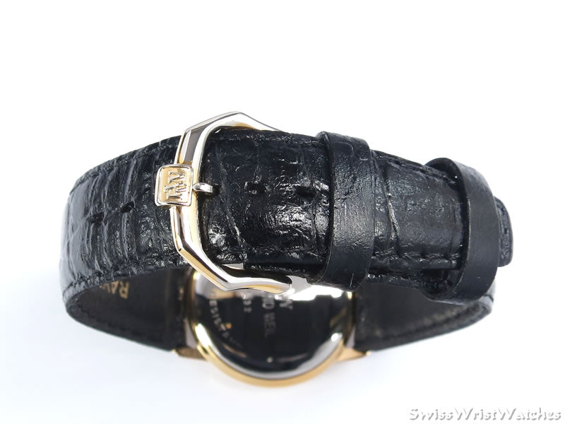 Raymond Weil Black & White Roman Numeral Dial 5532 18k Gold Plated on Leather