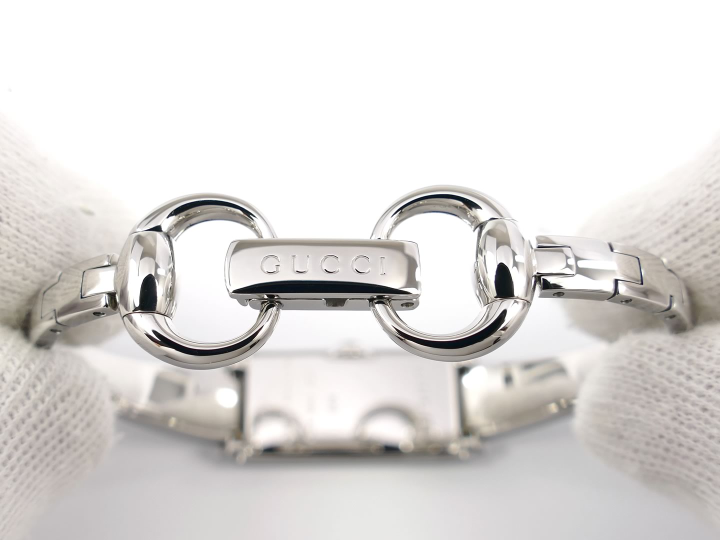 Gucci G-Line 109 stainless steel bangle clip